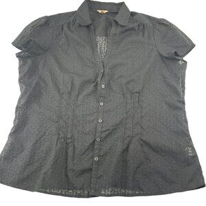Sonoma Life + Style Womens 2X Button-Down Shirt‎ Black